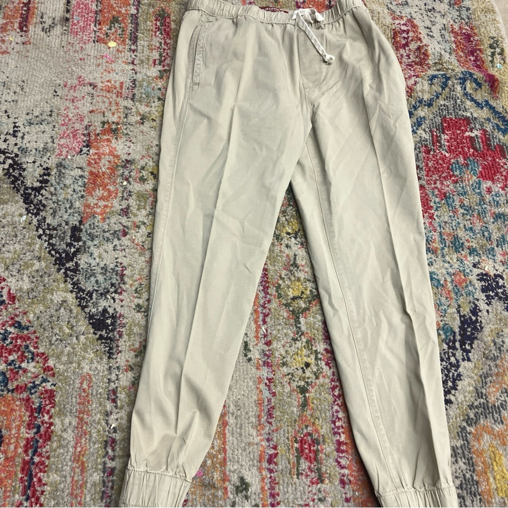 Arizona Men Brown Khaki Taper Leg Jogger Drawstring Pants Size 34